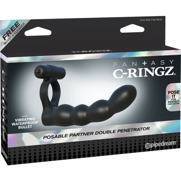 Fantasy C-Ringz Posable Partner Double Penetrator Black - immagine 3