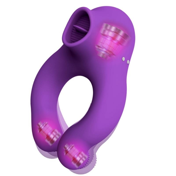 Fenda Vibrating Ring with Licking Tongue and Remote Control 3 Motors Magnetic USB - immagine 5