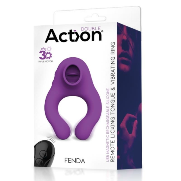 Fenda Vibrating Ring with Licking Tongue and Remote Control 3 Motors Magnetic USB - immagine 7