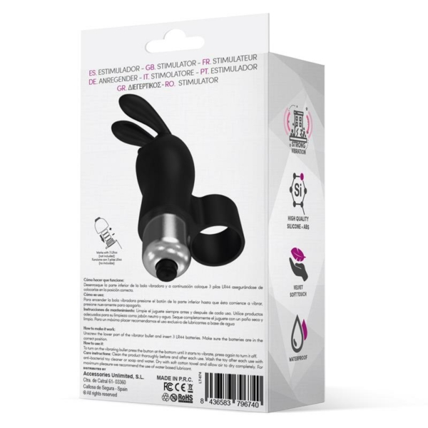 Fingyhop Vibrating Bullet with Rabbit Black - immagine 3