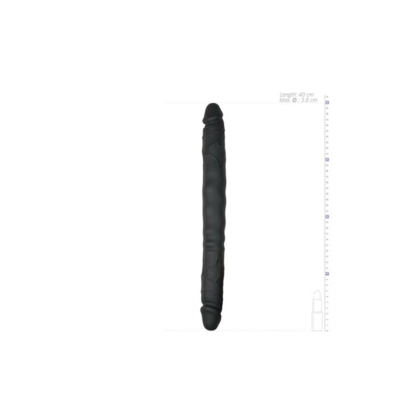 Flexible Silicone Black Double Dildo 40 cm - immagine 3