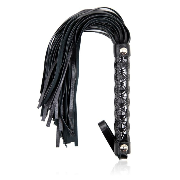 Flogger Diamond Pattern with Metal Hardware 39 cm Black - immagine 2