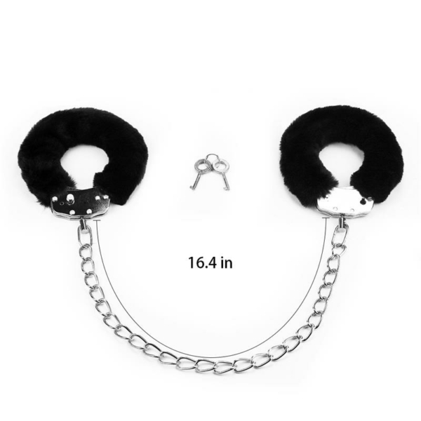 Furry Metal Ankle Cuffs Black - immagine 2