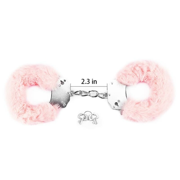 Furry Metal Handcuffs Pink - immagine 2
