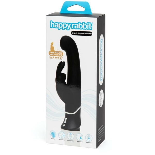 G-Spot Stroker Rabbit Vibrator Black - immagine 6