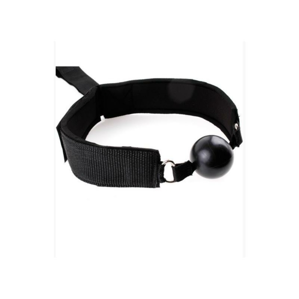 Gag Ball with Hand Cuff Black - immagine 5