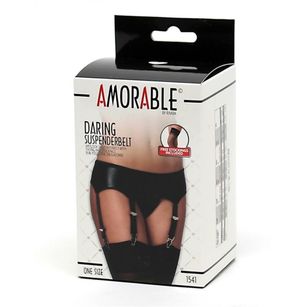 Garter Belt Wetlook with Stockings and Panties - immagine 3