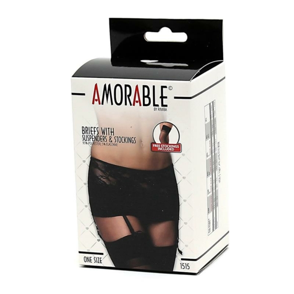 Garter Belt with Panties and Stockings One Size - immagine 3
