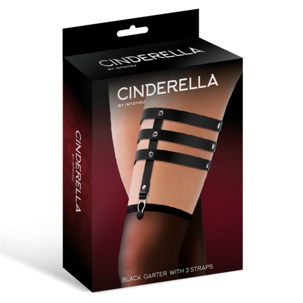 Garter with 3 Straps Vegan Leather One size - immagine 2