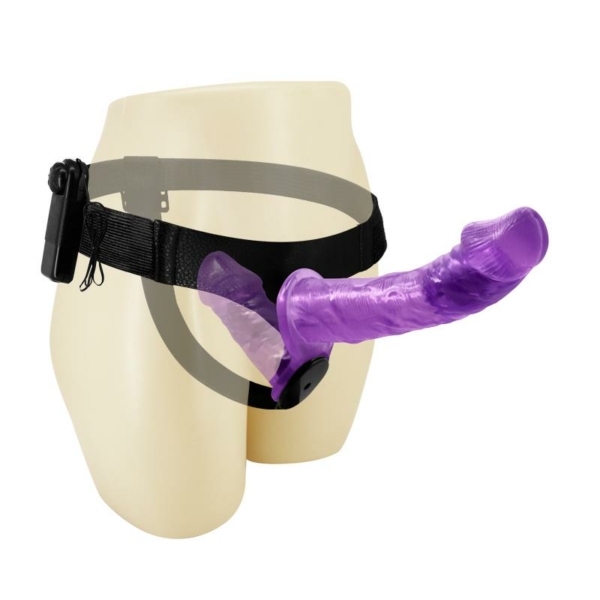 Harness Double Dildo with Vibration Purple - immagine 4