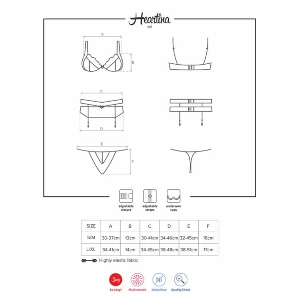 Heartina 3 Pieces Set Black - immagine 3