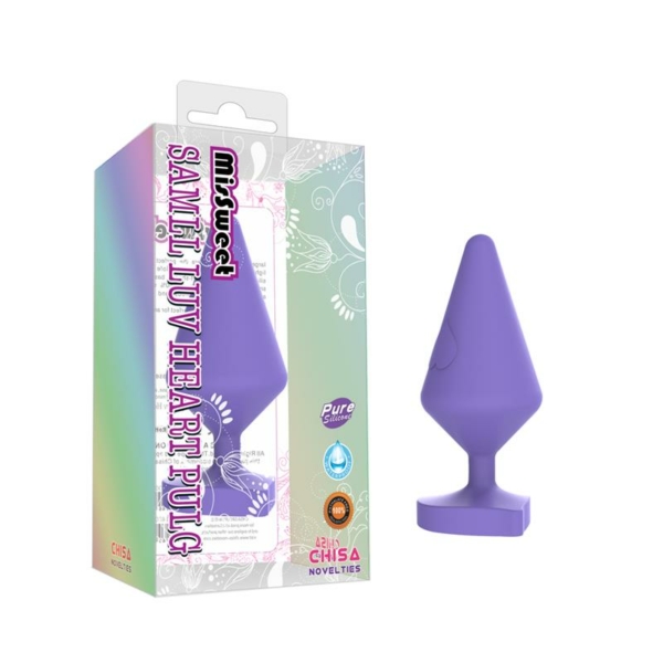 Large Luv Heart Plug Purple Silicone - immagine 3