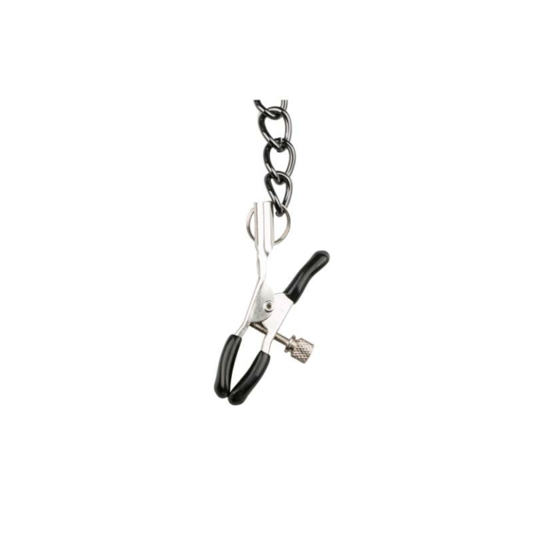 Leather Collar With Nipple Chains - immagine 4