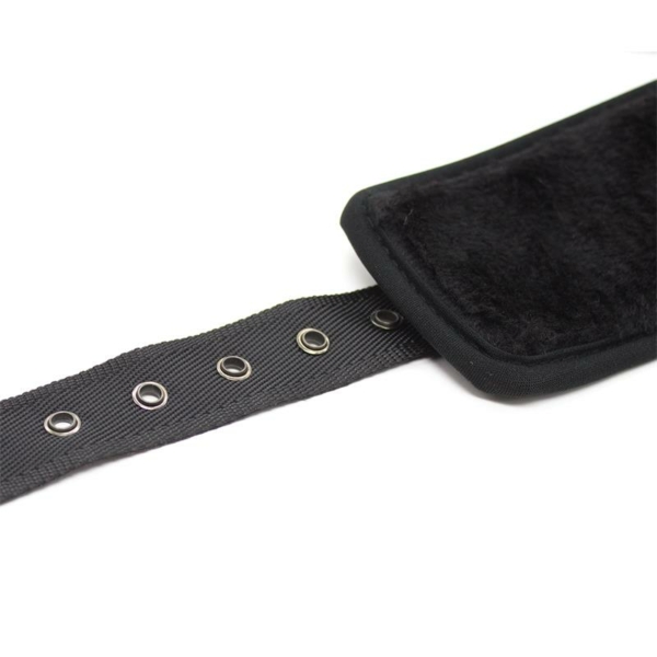 Leather Handcuffs with Big Hoops Black - immagine 7