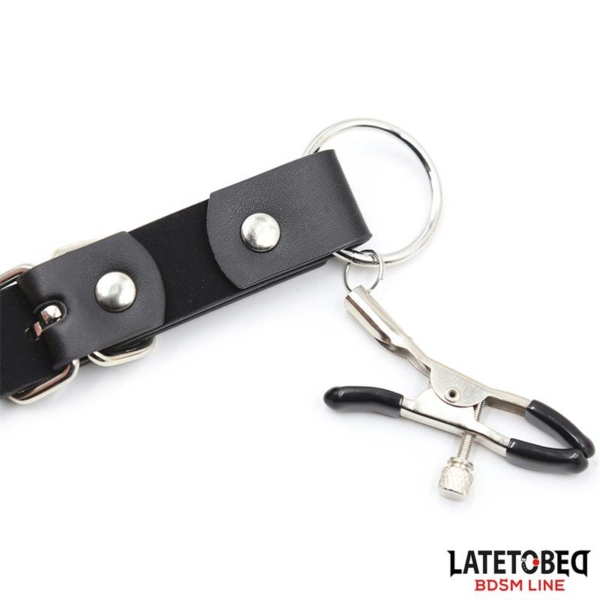 Leg Bondage Strap with Clitoris Clamps - immagine 3