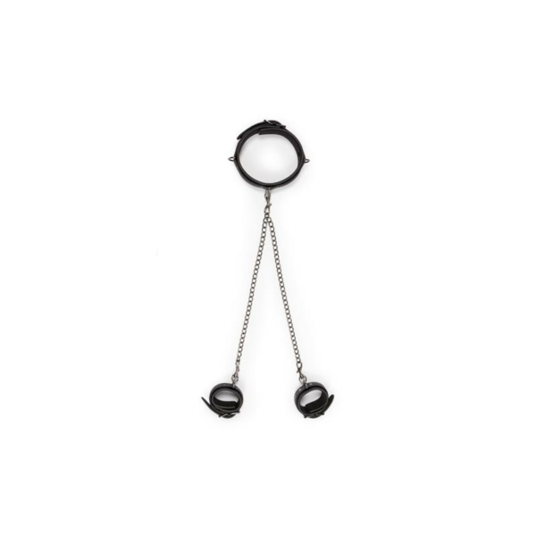 Ligature Set Collar with Anklecuff Black - immagine 2
