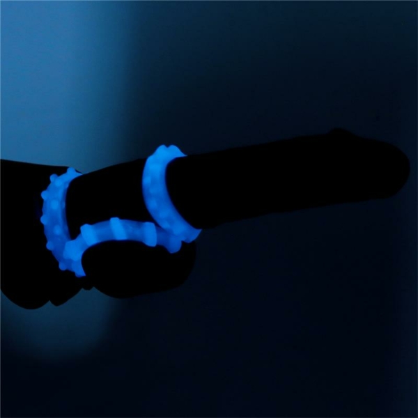 Lumino Play Set 3 Penis Ring Blue Light - immagine 5