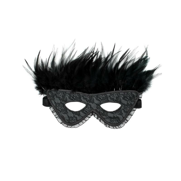 Luxury Mask with Feathers Black - immagine 2