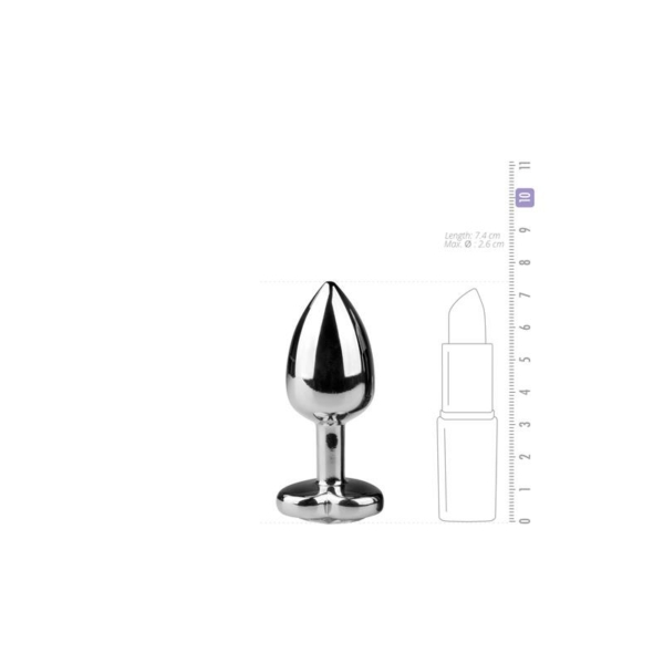 Metal Butt Plug No. 2 - Silver/Clear - immagine 3
