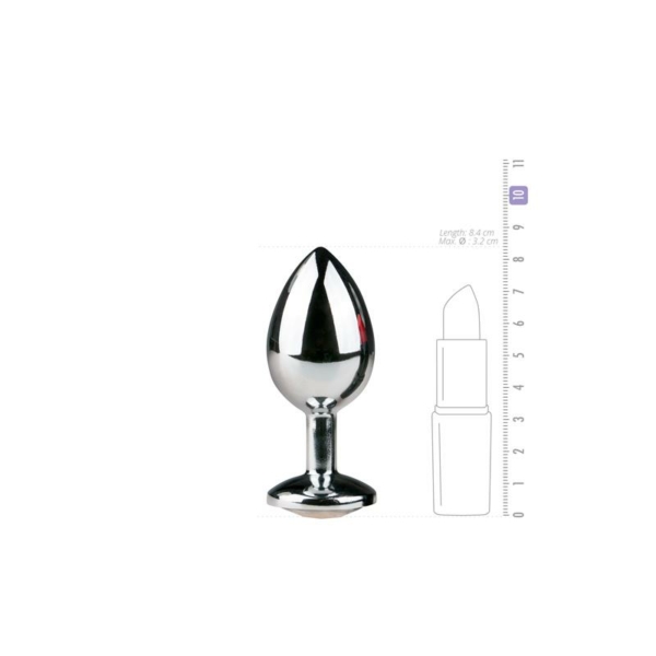 Metal Butt Plug No. 2 - Silver/Clear - immagine 3