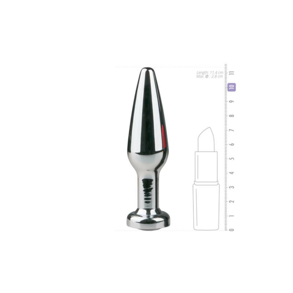 Metal Butt Plug No. 9 - Silver/Clear - immagine 3