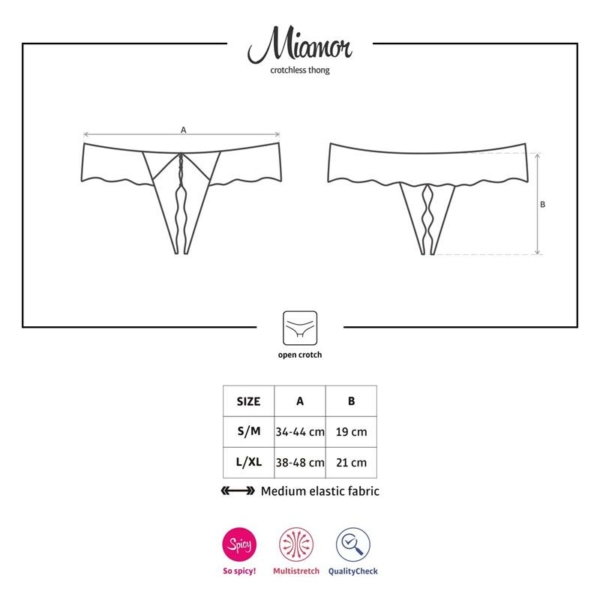 Miamor Crotchless Thong Black - immagine 3