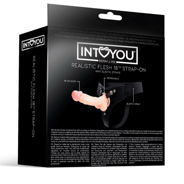Mistress Elastic Strap-on Silicone Dildo 18 cm Flesh - immagine 3