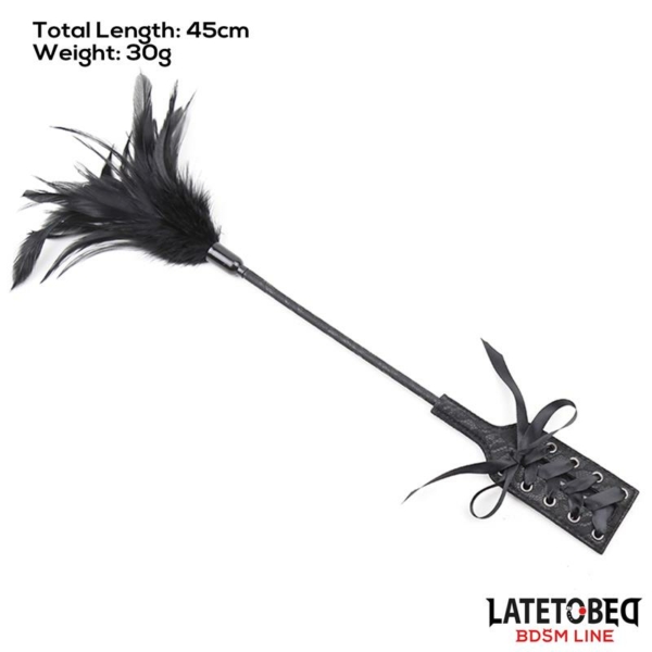 Multi Feathers Tickler and Lace Ribbon Paddle Comb - immagine 8