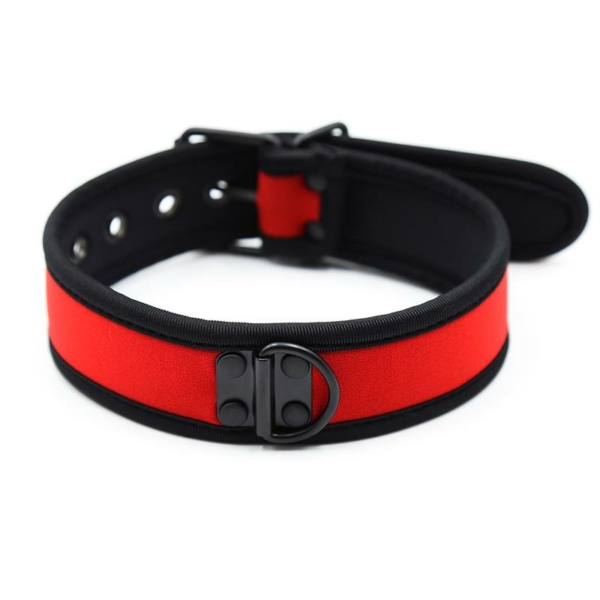 Neoprene Puppy Collar Adjustable Red - immagine 2