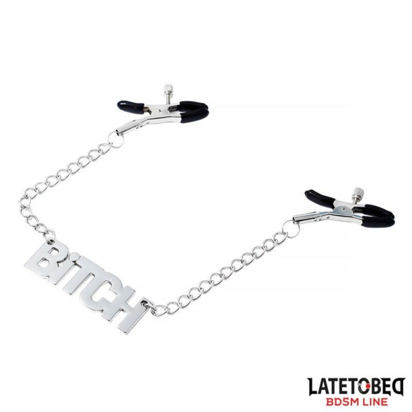Nipple clamps with Chain  - Bitch - immagine 3