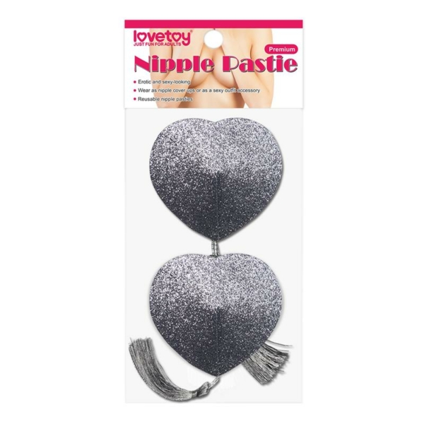 Nipple Covers Reusable Silver Glitter - immagine 2