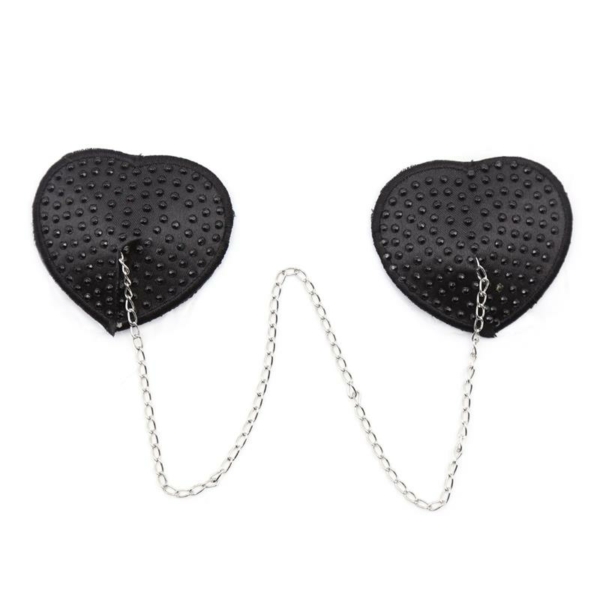 Nipple Covers with Metal Chain Black - immagine 3