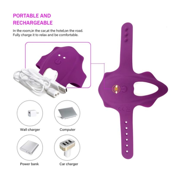 No. Seventeen Panty Stimulator Remote Control Magnetic USB Purple - immagine 13