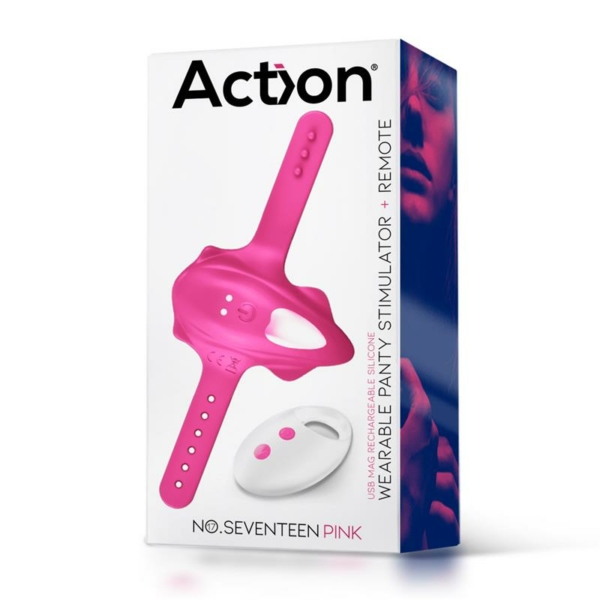 No.Seventeen Panty Stimulator with Remote Control Magnetic USB Pink - immagine 12