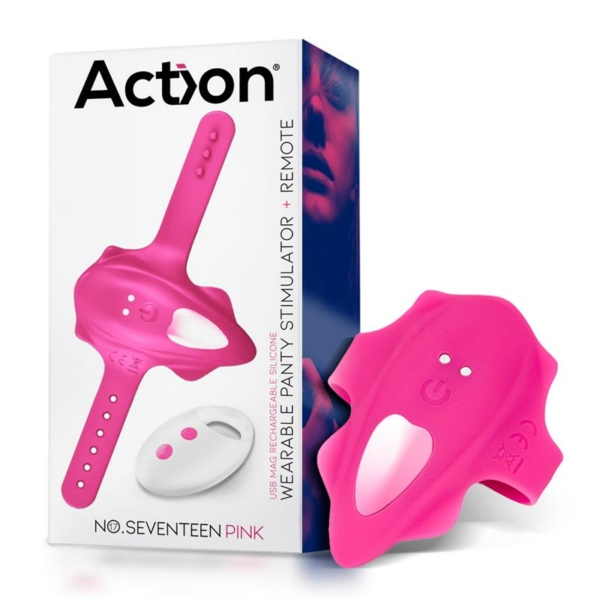 No.Seventeen Panty Stimulator with Remote Control Magnetic USB Pink