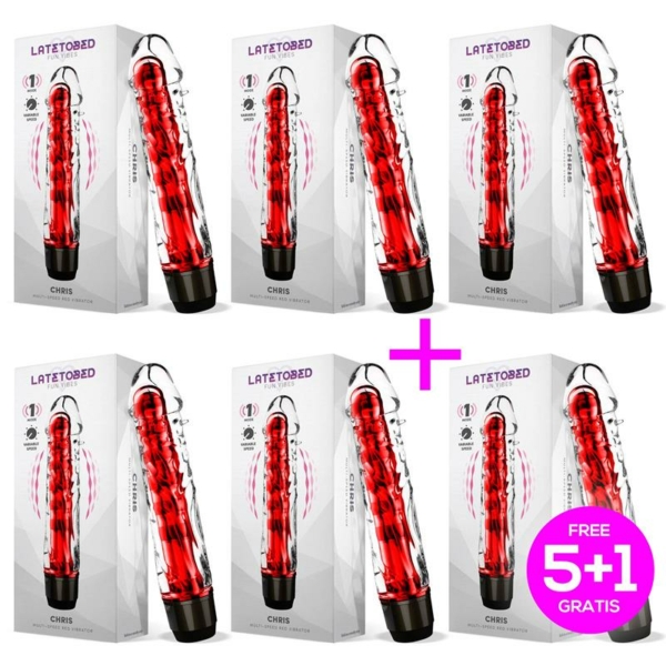 Pack 5+1 Chris Multi-Speed Red Vibrator