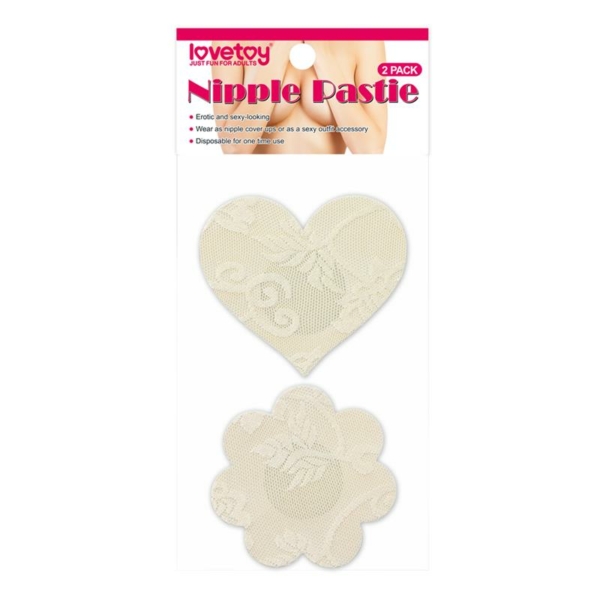 Pack Nipple Covers Flower and Heart Beige - immagine 2