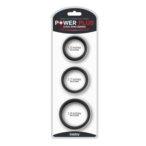 Pack of 3 Penis Ring Power Ring Black - immagine 2
