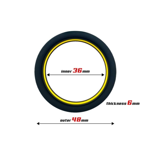 Penis Ring 100% Solid Silicone 3.6 cm Yellow and Black - immagine 2