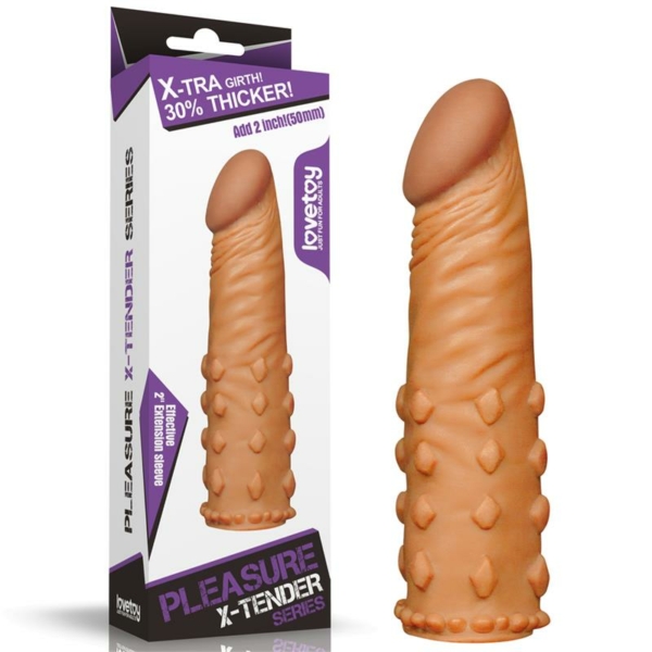 Penis Sleeve Add 2 Pleasure X Tender Brown - immagine 6