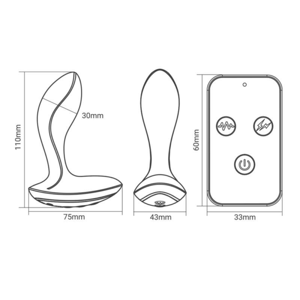 Prostate Massager with Electric Shock and Vibration and Remote Control - immagine 5