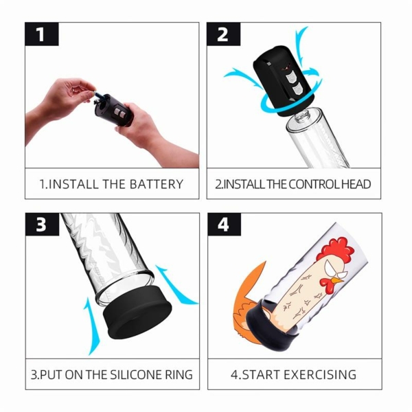 PSX10 Automatic Penis Pump Crystal - immagine 4