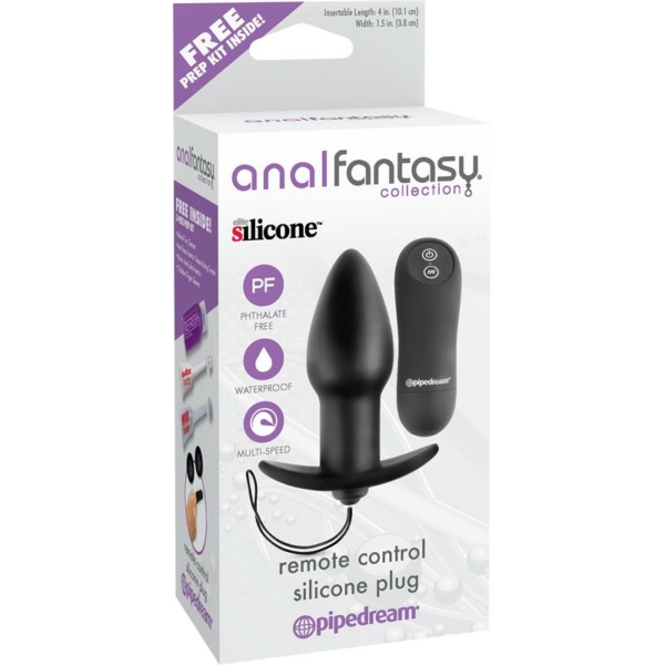Remote Control Silicone Butt Plug - Colour Black - immagine 2