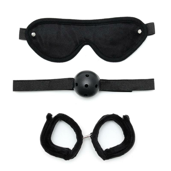 Rimba Bondage Play Bondage Set 3 Pieces Black - immagine 4