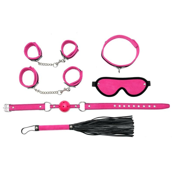 Rimba Bondage Play Complete Restraint Set 6 Pieces Pink - immagine 2