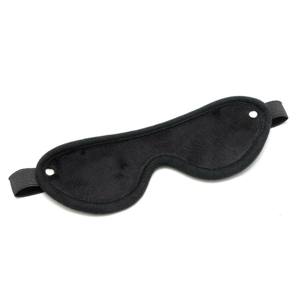 Rimba Bondage Play Hand Cuffs with Mask Adjustable Black - immagine 3