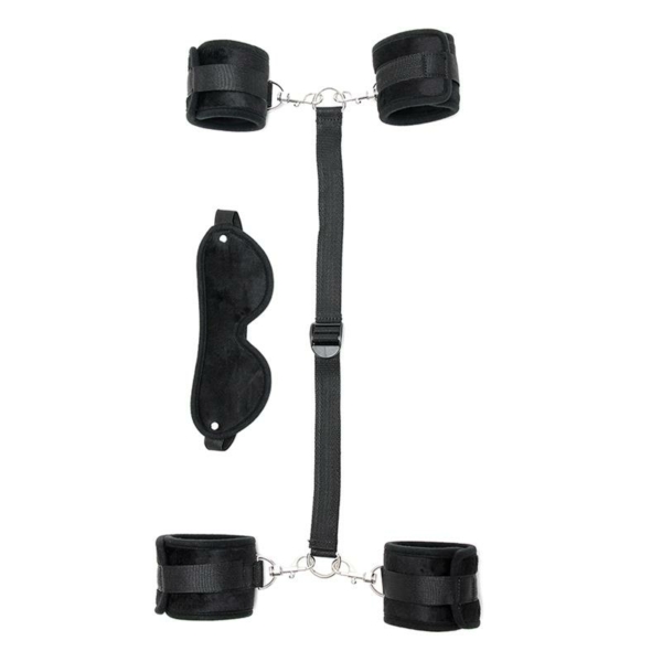 Hand to Ankle Cuffs with Mask Adjustable Black - immagine 5
