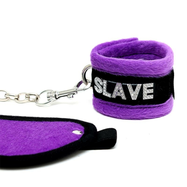 Rimba Bondage Play Handcuffs and Eyemask Purple - immagine 5