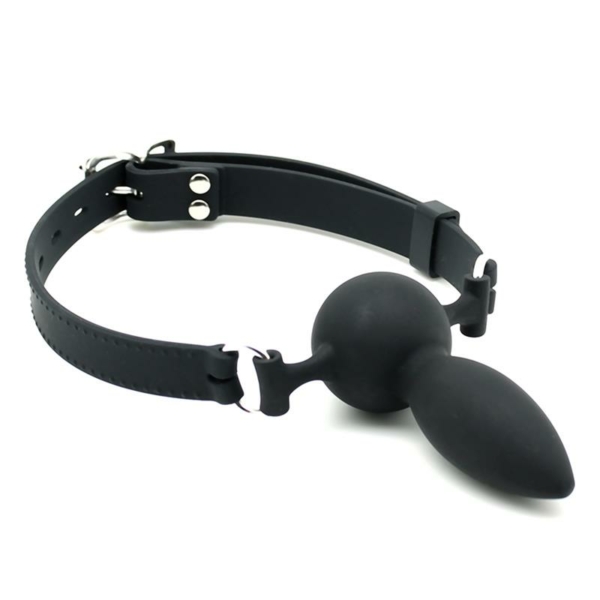 Rimba Latex Play Mouthgag with Dildo - immagine 2