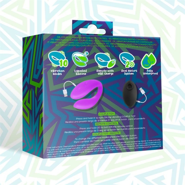 Roomie Couples Vibrator Unibody Liquid Silicone Remote Control USB - immagine 3